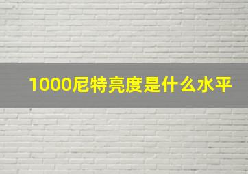 1000尼特亮度是什么水平