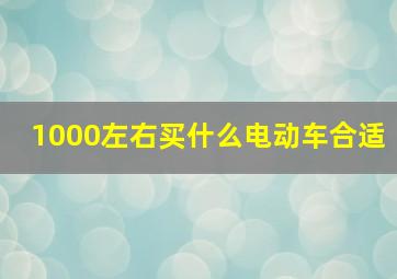 1000左右买什么电动车合适