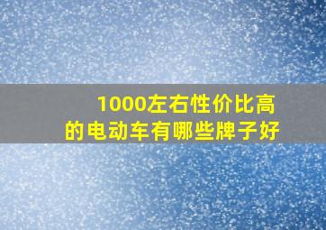 1000左右性价比高的电动车有哪些牌子好