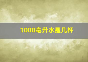 1000毫升水是几杯