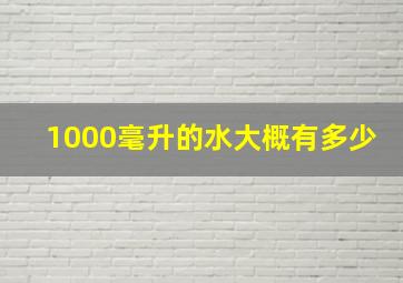 1000毫升的水大概有多少