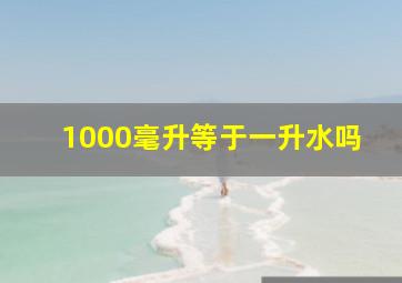 1000毫升等于一升水吗