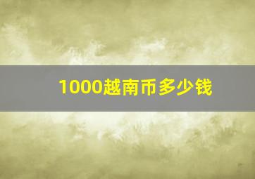 1000越南币多少钱