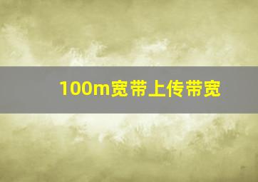 100m宽带上传带宽