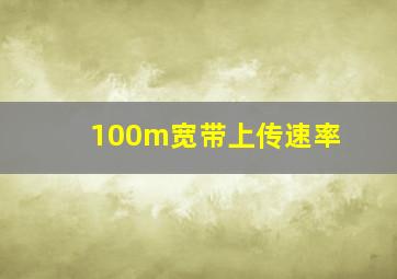 100m宽带上传速率