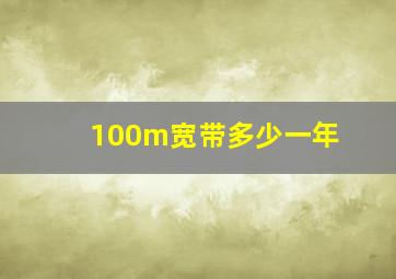 100m宽带多少一年