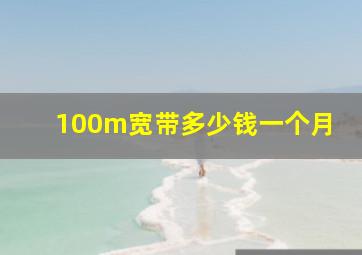 100m宽带多少钱一个月