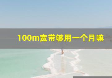 100m宽带够用一个月嘛