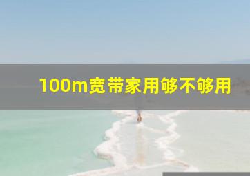 100m宽带家用够不够用