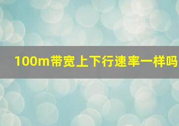 100m带宽上下行速率一样吗