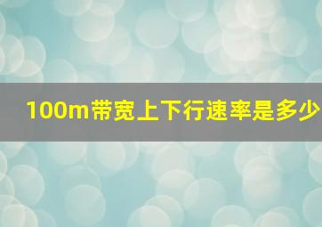 100m带宽上下行速率是多少