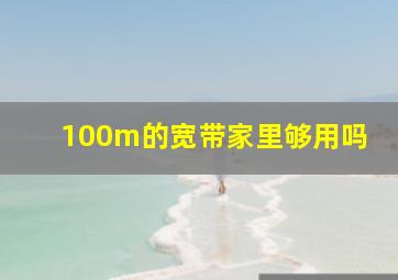 100m的宽带家里够用吗