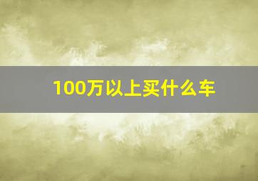 100万以上买什么车