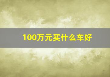 100万元买什么车好