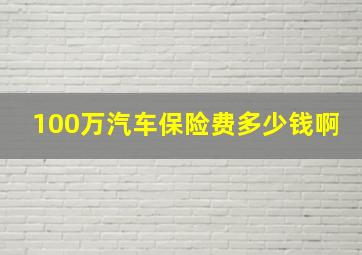 100万汽车保险费多少钱啊