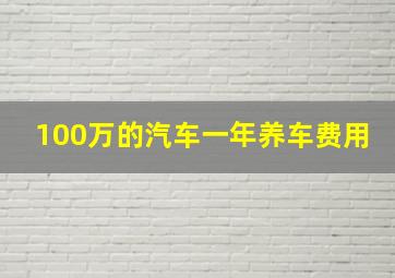 100万的汽车一年养车费用