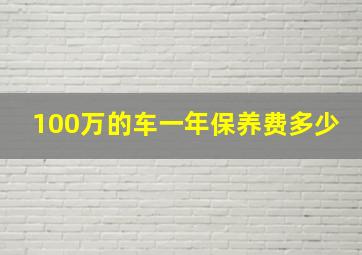 100万的车一年保养费多少