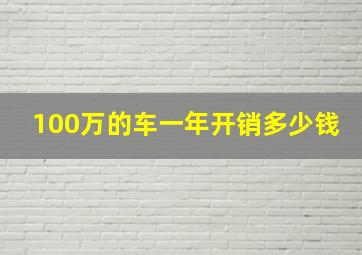 100万的车一年开销多少钱