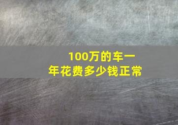 100万的车一年花费多少钱正常