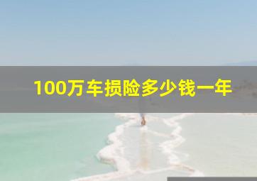 100万车损险多少钱一年