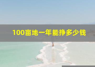 100亩地一年能挣多少钱