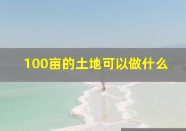 100亩的土地可以做什么