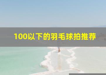 100以下的羽毛球拍推荐