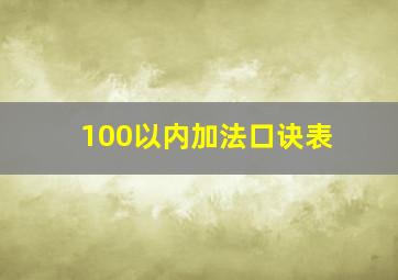 100以内加法口诀表