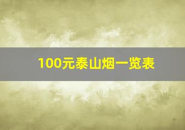 100元泰山烟一览表