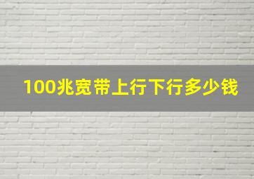 100兆宽带上行下行多少钱