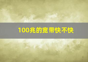 100兆的宽带快不快