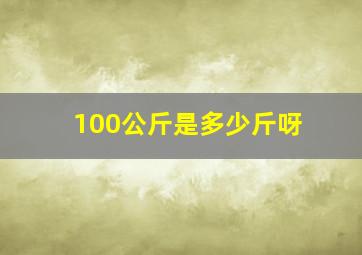 100公斤是多少斤呀