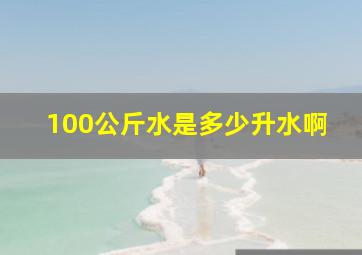 100公斤水是多少升水啊