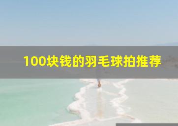 100块钱的羽毛球拍推荐