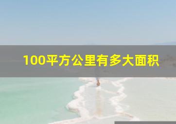 100平方公里有多大面积