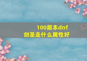 100版本dnf剑圣走什么属性好