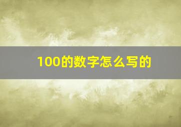 100的数字怎么写的