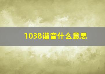 1038谐音什么意思