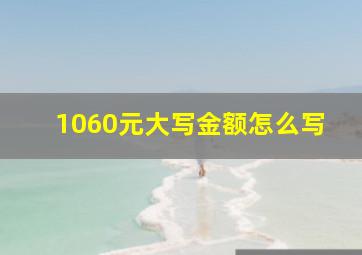 1060元大写金额怎么写