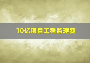 10亿项目工程监理费