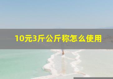 10元3斤公斤称怎么使用