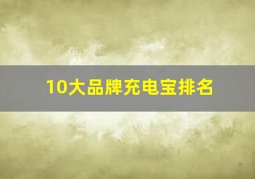 10大品牌充电宝排名