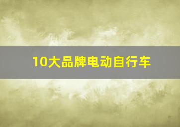 10大品牌电动自行车