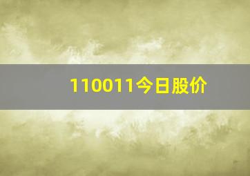 110011今日股价