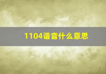 1104谐音什么意思