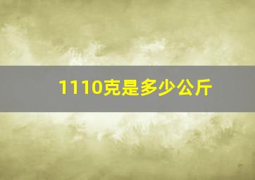 1110克是多少公斤