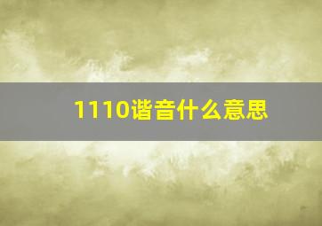 1110谐音什么意思