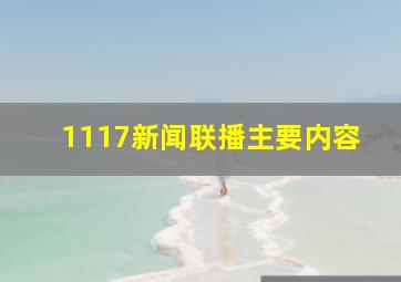 1117新闻联播主要内容