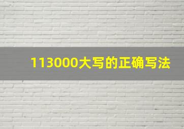 113000大写的正确写法