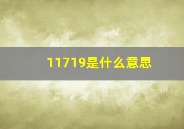 11719是什么意思